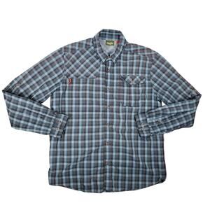 Howler Bros Shirt Mens S Plaid Fishing Vented Long Sleeve Performance Roll Tab